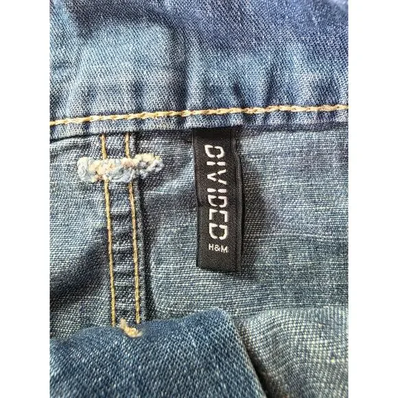 H&M Blue Medium Wash Cargo Lightweight Denim Mini Skirt SZ XXS - Picture 4 of 8